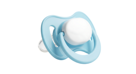 Baby pacifier blue soothing newborn infant toddler comfort sleep aid orthodontic silicone nipple dummy soother transparent background