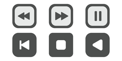 player interface icon. play button icon. Play and pause buttons icon set, ideal for media players. Vector illustration