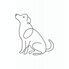 
Cute Pet Dog Line Art Illustration Vector Isolated