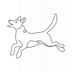 Naklejka premium Abstract Dog Line Art Drawing Vector Minimal Artwork