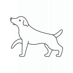 Dog Outline Illustration Minimal Vector Line Drawing