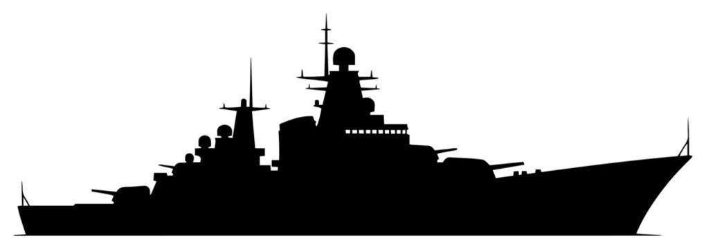 Naval Battleship a Military Warship Silhouette