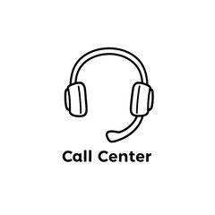 headphones icon vector illustration call center