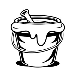 hand drawn vector illustration of a paint bucket