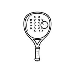 padel racket and ball vector illustration