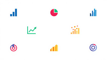 Dynamic business growth charts and target icons for financial success and strategic planning