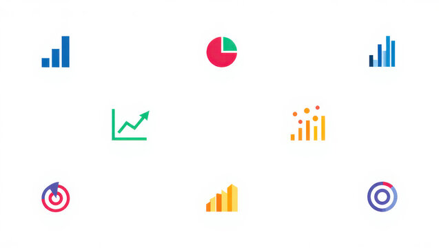 Dynamic business growth charts and target icons for financial success and strategic planning