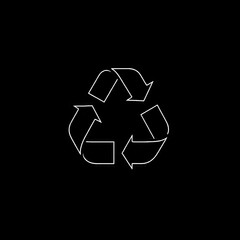 recycle symbol on black