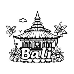 vector illustration of a bali house