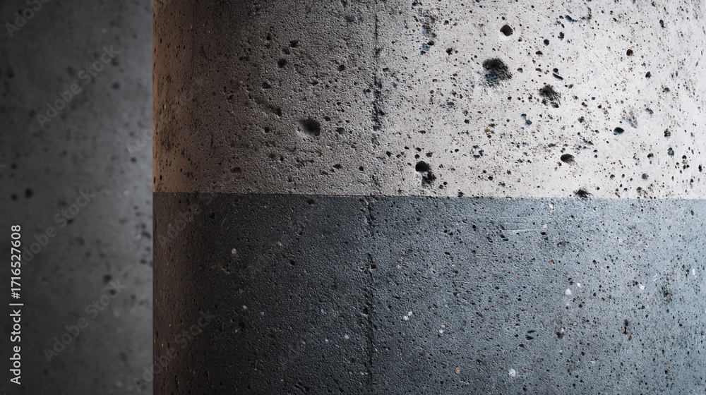 Poster two tone concrete pillar texture close up view showing detail and variation in color and aggregate