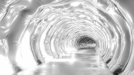 Fototapeta premium Abstract Silver Tunnel Pathway