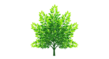 Green tree isolated on transparent background, a symbol of nature and growth