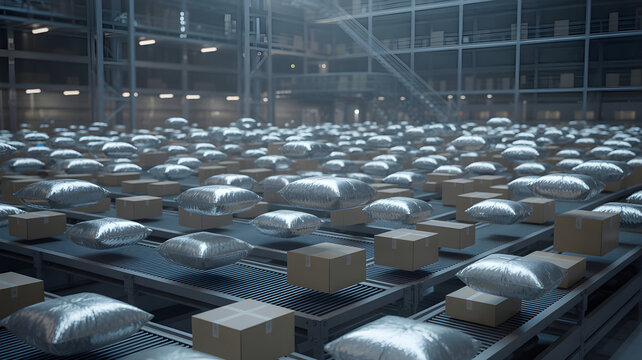 Automated warehouse with parcel delivery logistics system