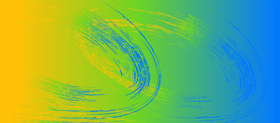 Colorful textured background with yellow, green and blue motion brush lines.