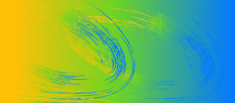 Colorful textured background with yellow, green and blue motion brush lines.