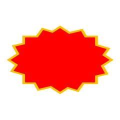 Red Starburst Label Sticker Badge Icon PNG Vector Design