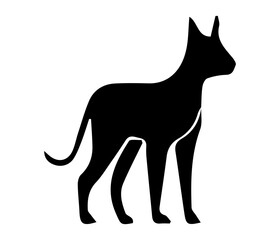 Black silhouette of a caracal cat.