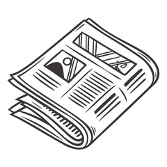 Newspaper Icon Illustrated Vector Graphic of a Folded and Stacked News Publication