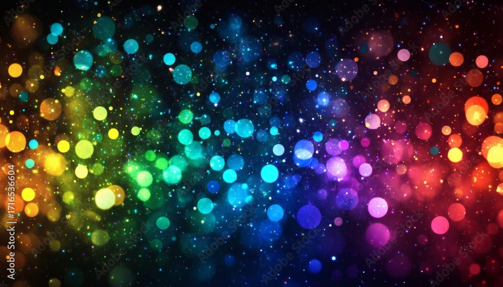 Poster the image shows a multitude of out-of-focus lights in various colors, creating a bokeh effect agains