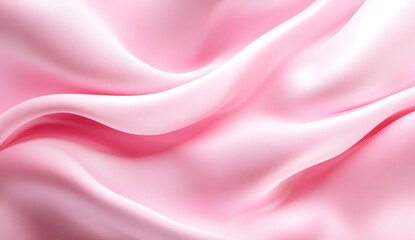 Fototapeta premium Red silk satin background, an abstract wave of fabric. Pink in color. Realistic. Close-up. A Valentine's Day concept