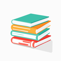 Colorful Stack of Books Vector – Modern Education & Learning Illustration