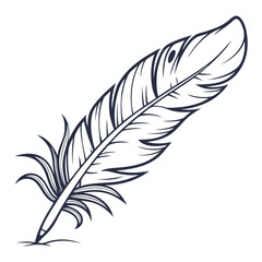 Elegant Pen Feather Icon Symbolic of Writing, Creativity, and Communication in Design