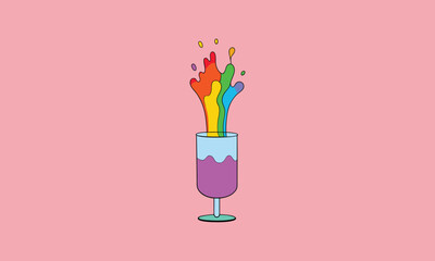 Color Splash in Glass Illustration