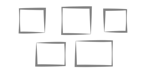 Collage of black photo frame Realistic empty frame mockup set on wall. Picture element collection Vector isolated on white. Abstract vector pointed frames in grid seamless pattern. Vector illustration