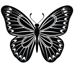 Butterfly silhouette vector illustration on white background