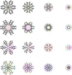 Holiday card New Year happy holidays paper cut layered handmade style with snowflakes frames and pearlescent paper effect