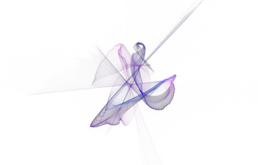 Deep Purple and Blue Abstract Fractal Form background isolated on a transparent background