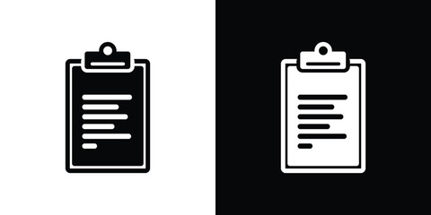 Clipboard with lines of text in black and white