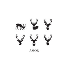 Obraz premium Deer Herd Silhouette Vector Illustration