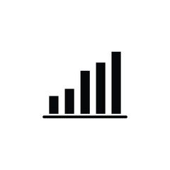 Fototapeta premium A minimalist black and white icon depicting a bar graph with increasing height, symbolizing growth or progress.
