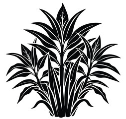 Seamless vintage floral pattern with black and white flowers, leaves, and branches for decorative design illustration