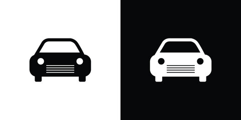 Black and white car icons facing forward