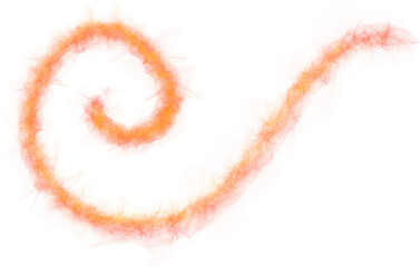 Fiery Spiral Swirl on White Background fire flame isolated on a transparent background
