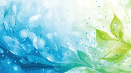 Abstract aqua leaves design