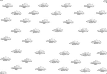 A minimalist sky frozen in repetition, where each cloud is a quiet echo of serenity.