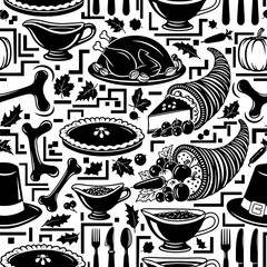 seamless pattern with food of vector
