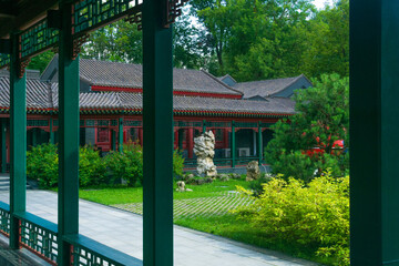 chinese garden with traditional architecture