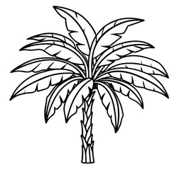 Palm tree silhouette vector isolated on white background