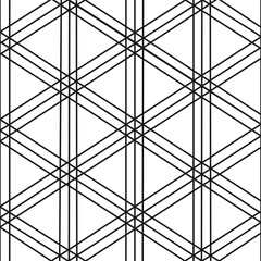 Geometric seamless black and white pattern. Linear design