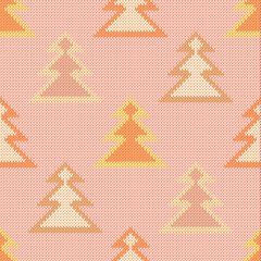 Knitted Fir Trees Seamless Pattern	