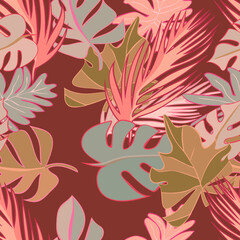 Jungle Leaves Seamless Pattern 