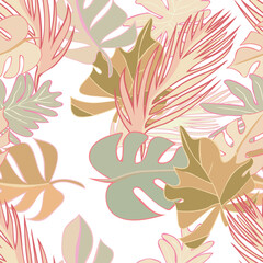 Jungle Leaves Seamless Pattern 