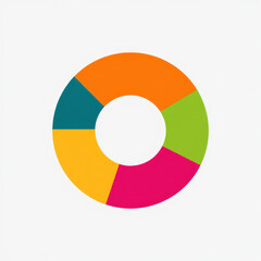 Vibrant donut chart visualizes business data insights for modern presentations and reports