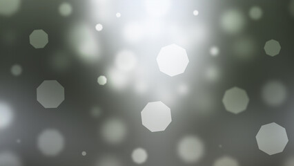 Grey and White Bokeh Background with Octagonal Lights