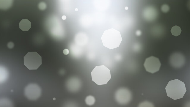 Grey and White Bokeh Background with Octagonal Lights