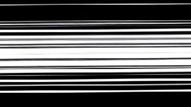 Abstract black and white pattern of horizontal lines, light reflections, and dark shadows